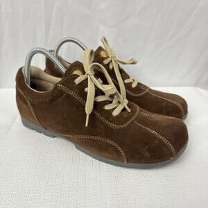 Footprints by Birkenstock Womens Suede 11 Chesterfield Brown Shoes 42 EU Lace Up